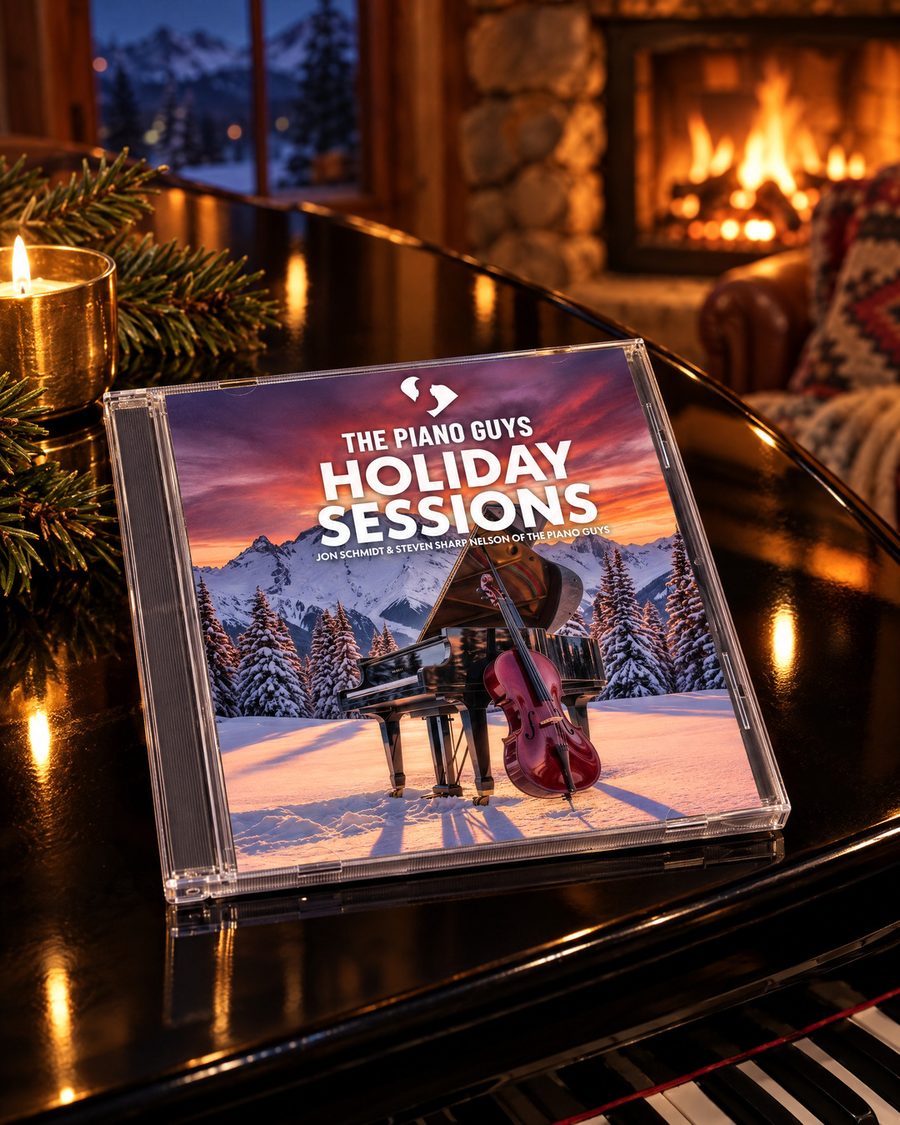 Holiday Sessions CD on a piano