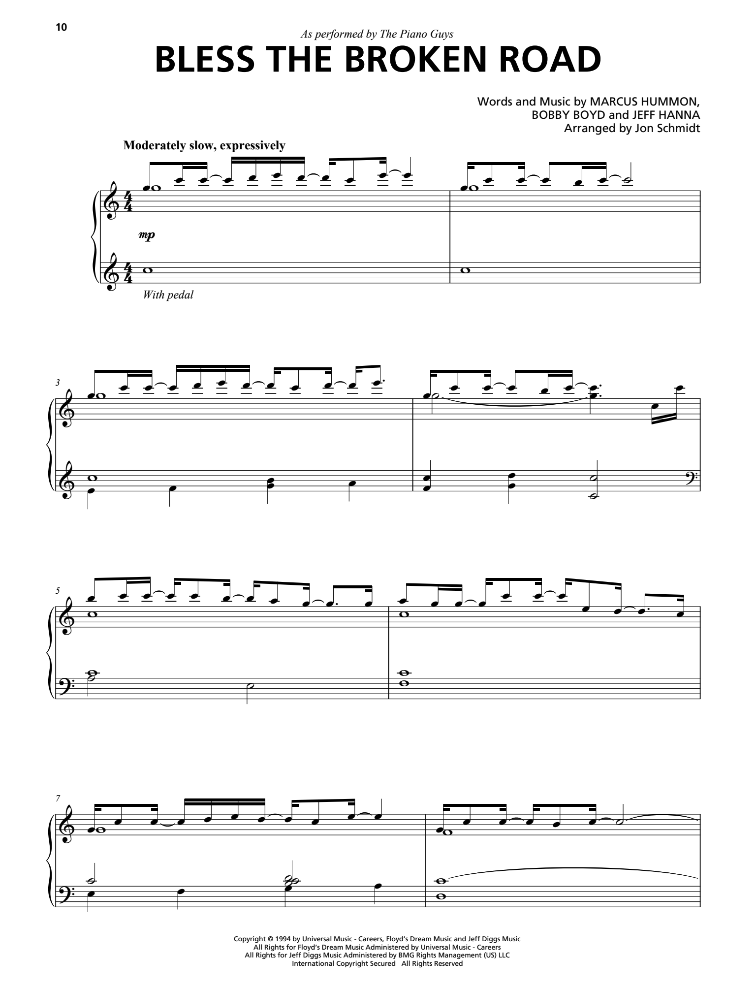 "Bless the Broken Road" - Sheet Music Single (PDF DOWNLOAD ONLY)