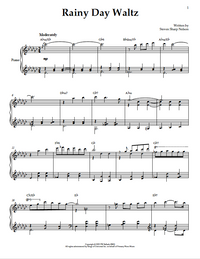 Thumbnail for Rainy Day Waltz Piano Solo Sheet Music Digital Download (PDF)